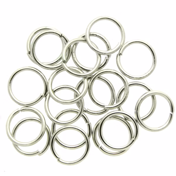 Mörkt Silverfärgade Bindringar 7x0,8mm ca. 20st