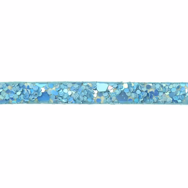 Turquoise Glitter Imitationsläder 5mm Platt 20cm