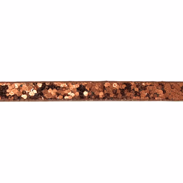 Brown Glitter Imitationsläder 5mm Platt 20cm