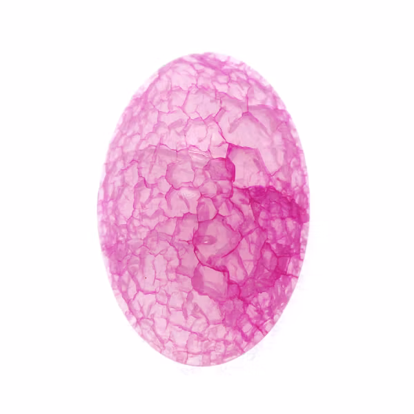 Rosa Imitation Krackelerad Agat Acrylcabochon 30x20mm 1st