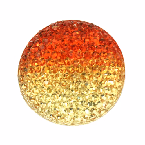 Orange/Gold Strass Resincabochon 25mm 1st