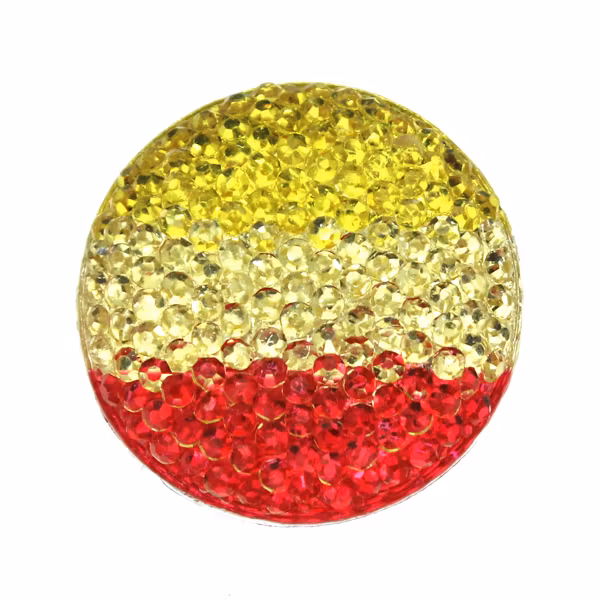 Red/Gold/Yellow Strass Resincabochon 25mm 1st