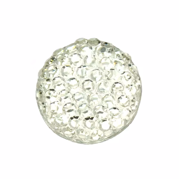 Silver Strass Resincabochon 12mm 1st