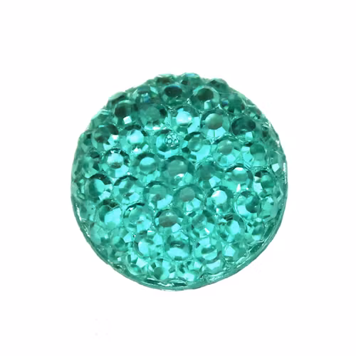 Green Turquoise Strass Resincabochon 12mm 1st