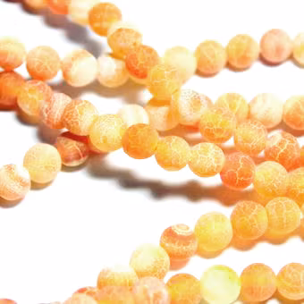 Orange Matte Krackelerad Agat 4mm 1sträng