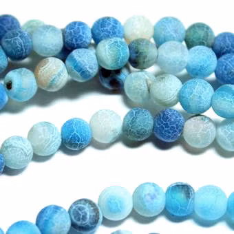 Turkos Matte Krackelerad Agat 6mm 1sträng