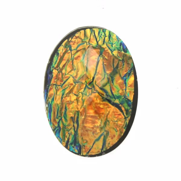 Orange/Grön Opal Facetterad Resincabochon 25x18mm 1st