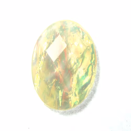 Gul/Grön Opal Facetterad Resincabochon 18x13mm 1st