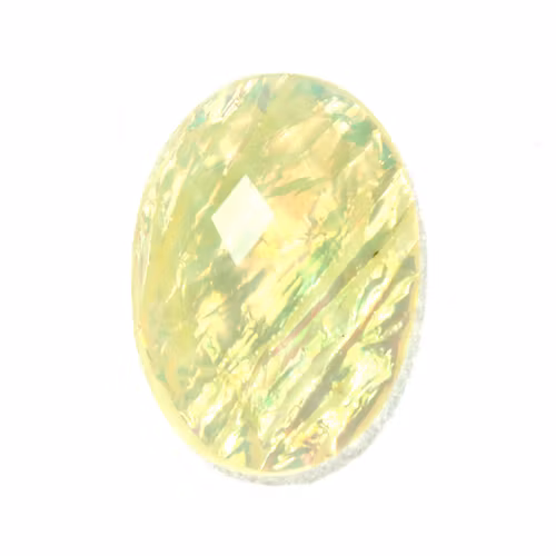 Gul/Grön Opal Facetterad Resincabochon 25x18mm 1st