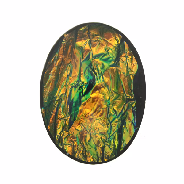 Grön/Orange Opal Facetterad Resincabochon 40x30mm 1st