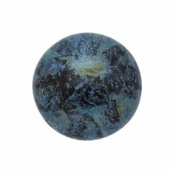 Metallic Mat Blue Spotted Cabochon Par Puca 14mm 1st