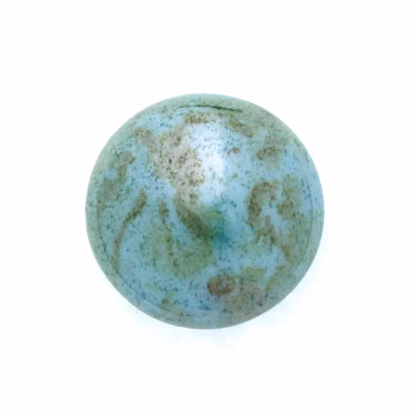 Opaque White Mix Blue/Green Luster Cabochon Par Puca 14mm 1st