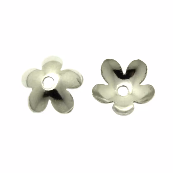 Mörkt Silverfärgad Pärlhatt 5-bladig Blomma 8mm 10st