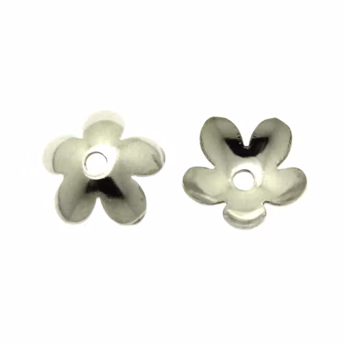 Mörkt Silverfärgad Pärlhatt 5-bladig Blomma 8mm 10st
