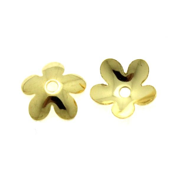 Guldfärgad Pärlhatt 5-bladig Blomma 8mm 10st