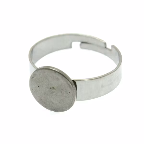 Mörkt Silverfärgad 304 Rostfritt Stål Ringstomme Platt Bred Ring 10mm Platta 1st