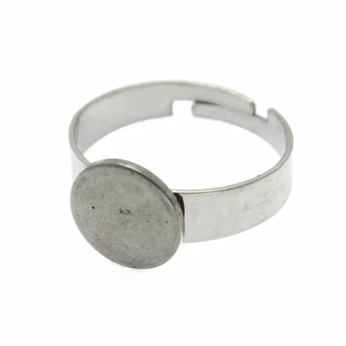 Mörkt Silverfärgad 304 Rostfritt Stål Ringstomme Platt Bred Ring 10mm Platta 1st