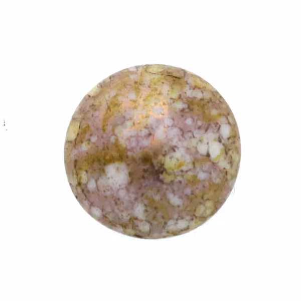 Opaque White Bronze Picasso Cabochon Par Puca 14mm 1st