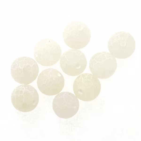 Vit Matte Krackelerad Agat 10mm 10st