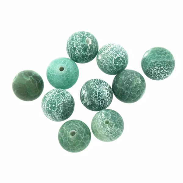 Grön Matte Krackelerad Agat 10mm 10st