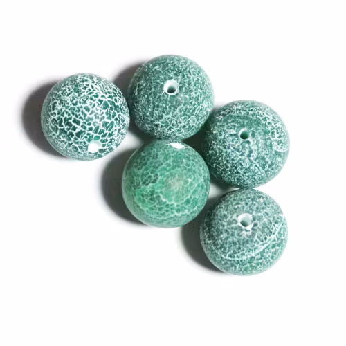 Grön Matte Krackelerad Agat 12mm 5st