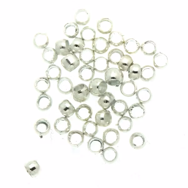 Mörkt Silverfärgad Klämpärla 2mm 50st
