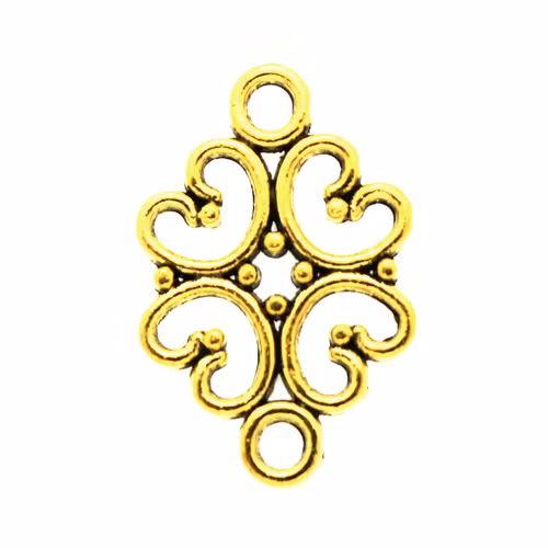 Mörkt Guldfärgad Fyrklöver Blomma Länk Connector 18x13mm 1st