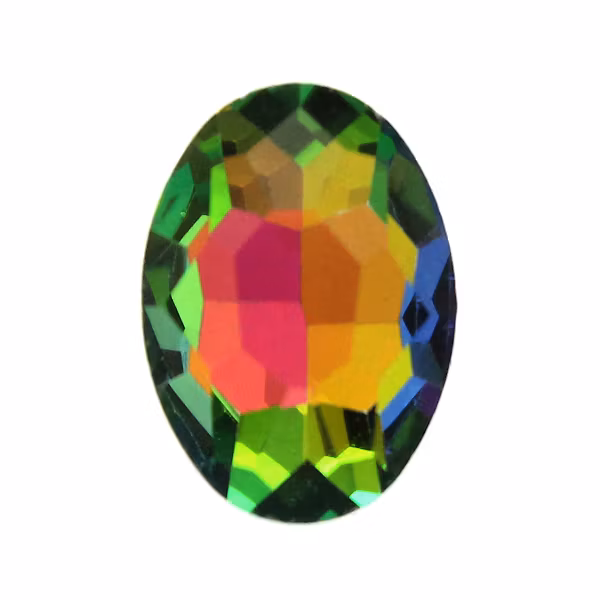 Rainbow Kinesisk Strass Oval 14x10mm 3st