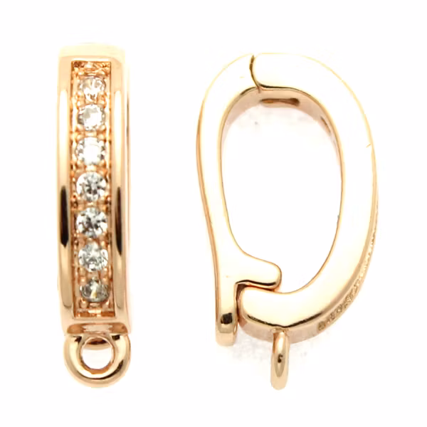 Berlockhållare Öppningsbar Strass Roséguldfärgat 1st