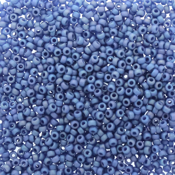 Matte Opaque Glazed Mermaid Blue AB 15-4704 Miyuki Seedbeads 15/0 5g