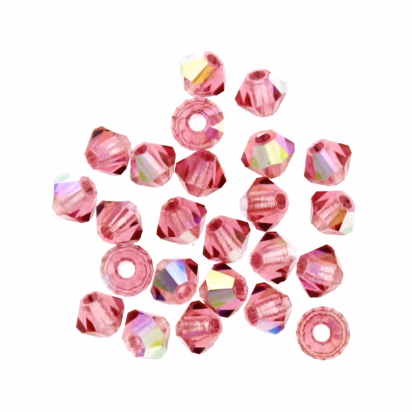 Rose AB Preciosa Bicone 3mm 24st
