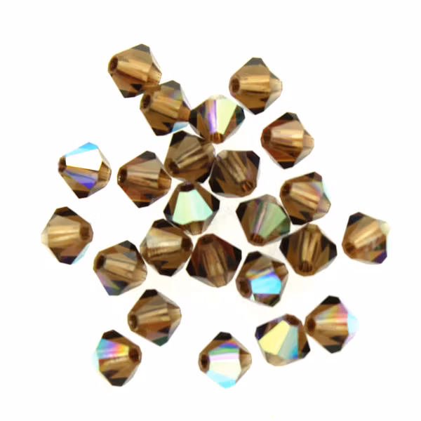 Smoke Topaz AB Preciosa Bicone 4mm 24st