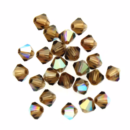 Smoke Topaz AB Preciosa Bicone 4mm 24st