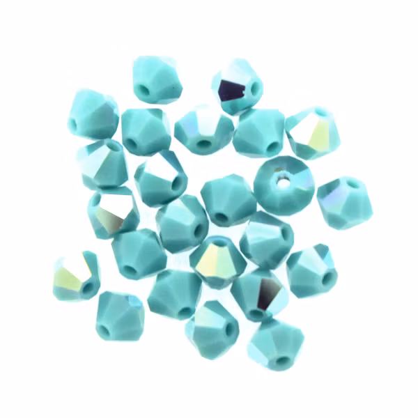 Turquoise AB Preciosa Bicone 4mm 24st