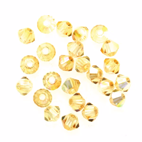 Crystal Yellow Rainbow Preciosa Bicone 3mm 24st