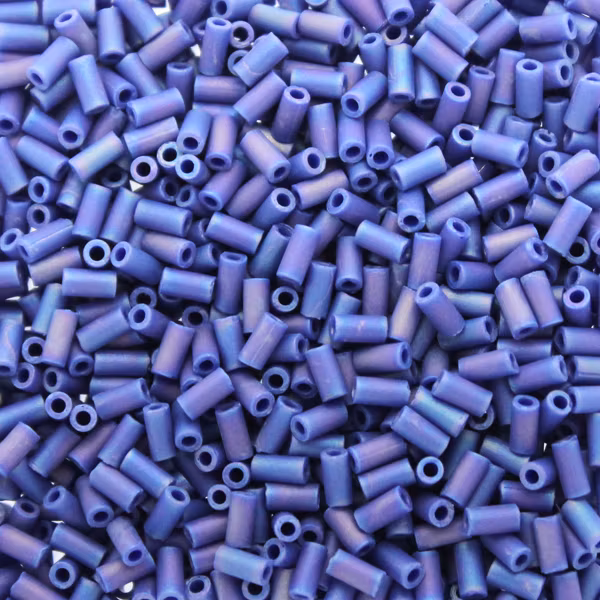 Matte Opaque Cobalt AB BGL1-0414FR Miyuki Bugle Beads 3mm 10g