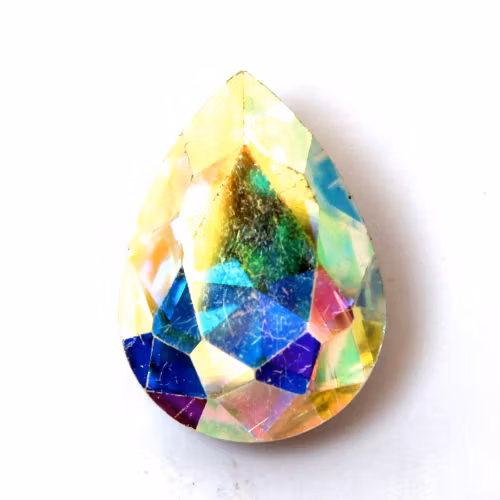 Crystal AB Kinesisk Strass Droppe 14x10mm 3st