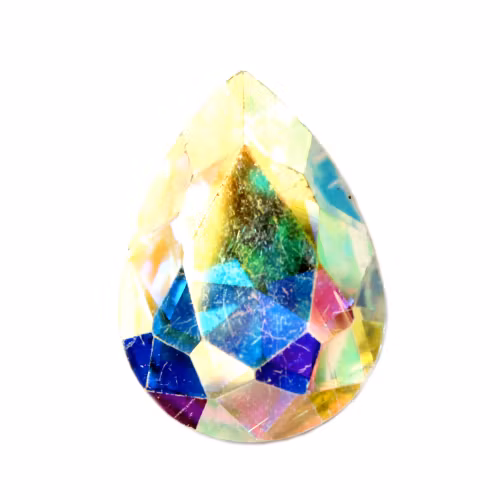 Crystal AB Kinesisk Strass Droppe 18x13mm 2st