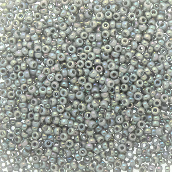 Opaque Ghost Gray AB 15-0489 Miyuki Seedbeads 15/0 5g