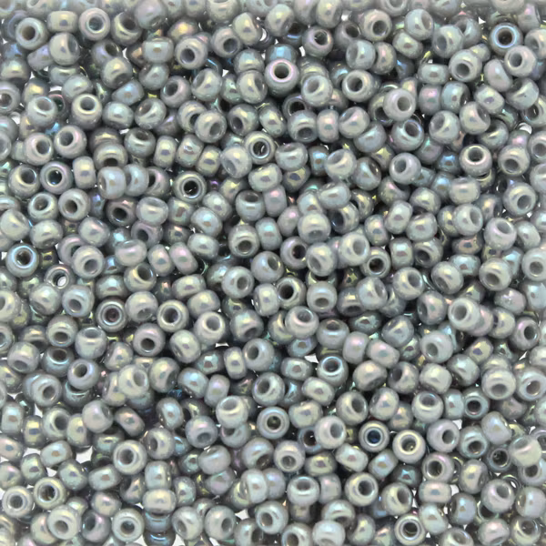 Opaque Ghost Gray AB 11-0489 Miyuki Seedbeads 11/0 10g