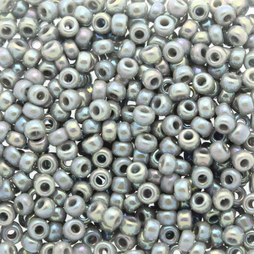 Opaque Ghost Gray AB 8-0489 Miyuki Seedbeads 8/0 10g