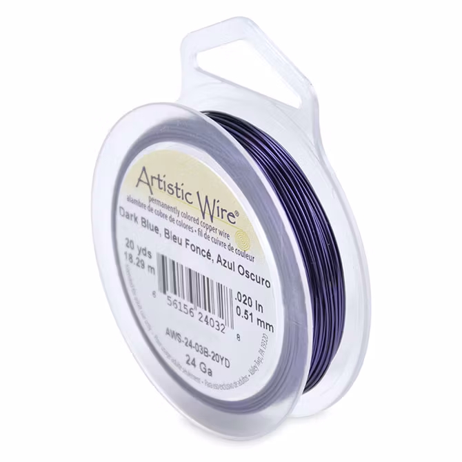 Dark Blue Artistic Wire 24 Gauge/0,51mm 20yd/18,2m