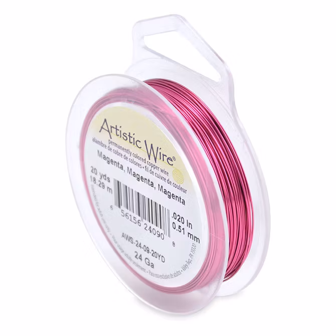 Magenta Artistic Wire 24 Gauge/0,51mm 20yd/18,2m