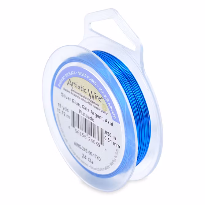 Silver Blue SP Artistic Wire 24 Gauge/0,51mm 15yd/13,7m