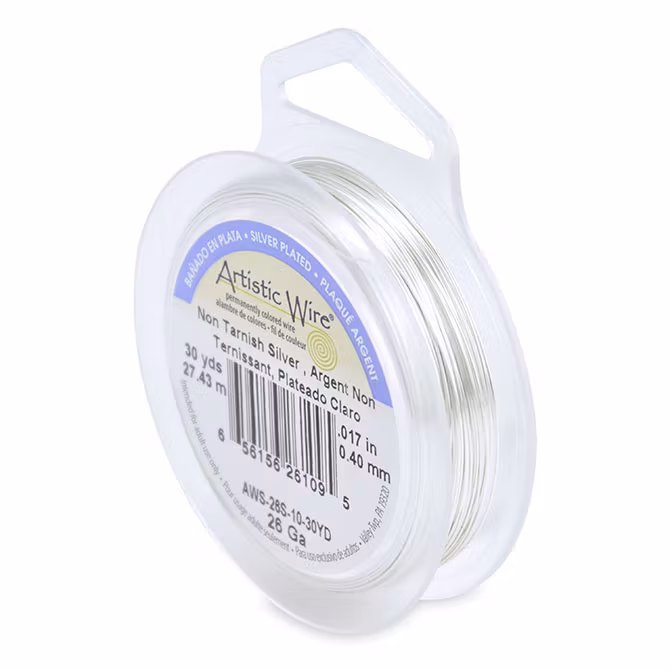 Tarnish Resistant Silver Artistic Wire 26 Gauge/0,41mm 30yd/27,4m