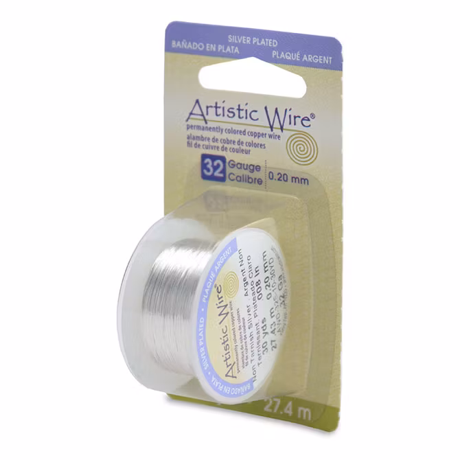 Tarnish Resistant Silver Artistic Wire 32 Gauge/0,20mm 30yd/27,4m