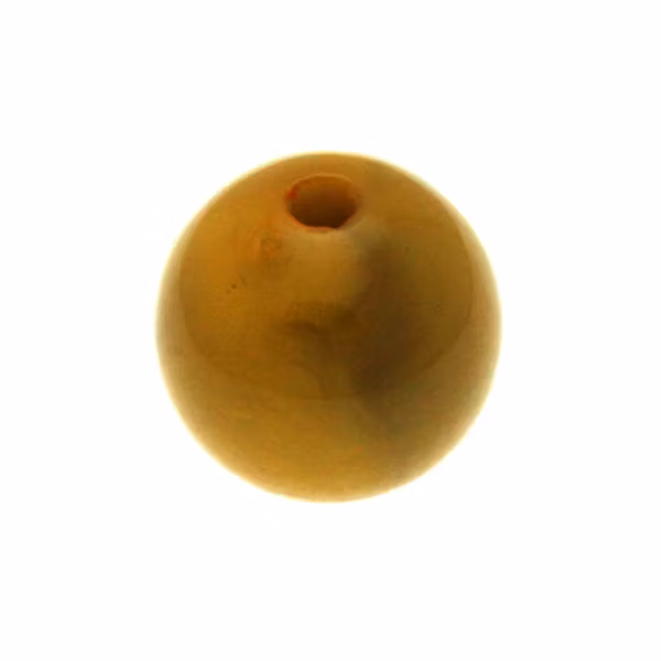 Opaque Yellow Black Swirl Rund Acrylpärla 14mm 1st