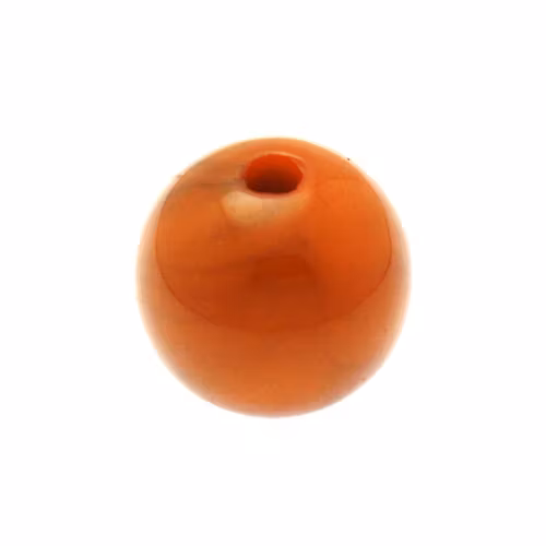 Opaque Orange Black Swirl Rund Acrylpärla 14mm 1st