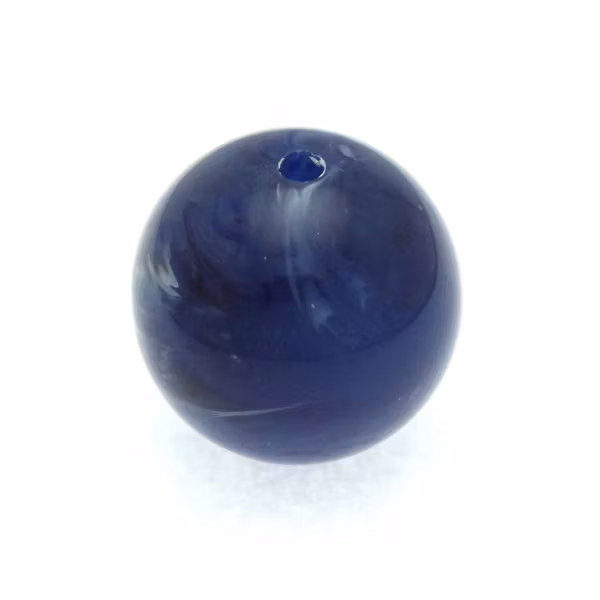 Milky Dark Blue Rund Acrylpärla 18mm 1st