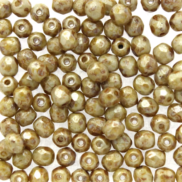 Opaque Ivory Spotted Fire Polish 4mm 100st